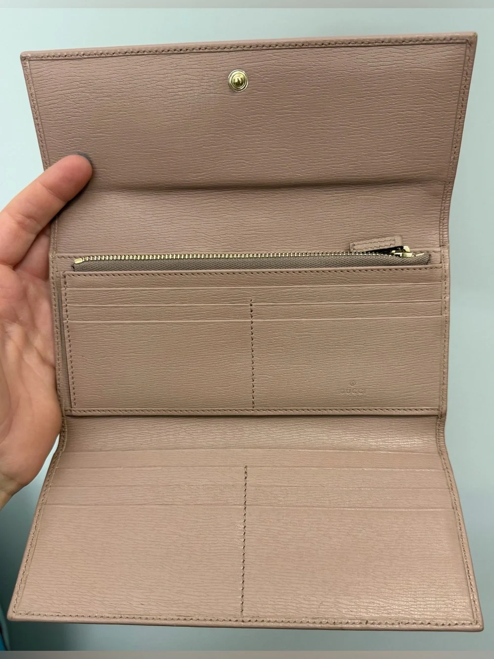 Gucci Old Rose Leather Interlocking G Continental Wallet
